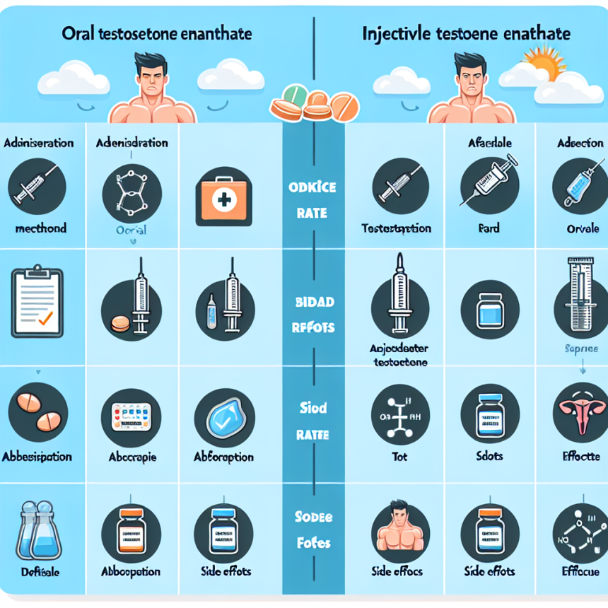 Diferencias entre Enantato de testosterona oral e inyectable